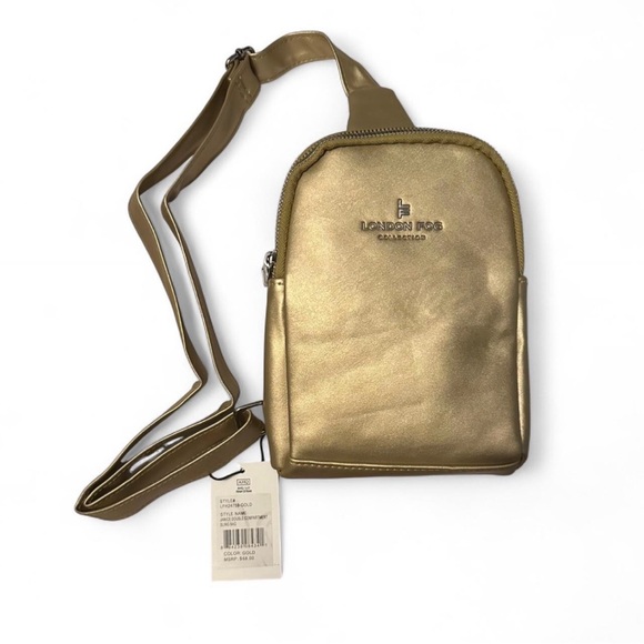 London Fog Handbags - London Fog Gold Crossbody Bag, NWT